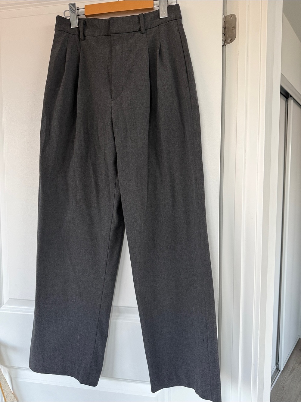 Uniqlo Dark Gray Pleated Trousers